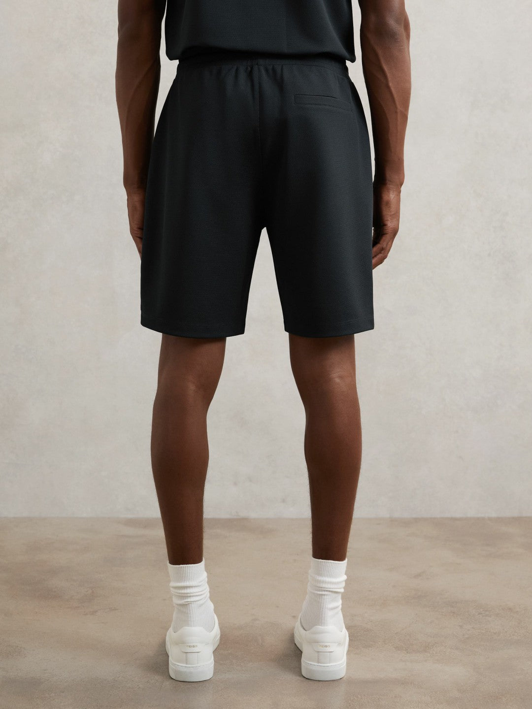 Reiss Textured Drawstring Shorts in Navy