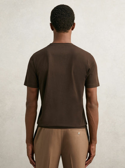 Reiss Cotton Crew Neck T-Shirt in Coco Brown