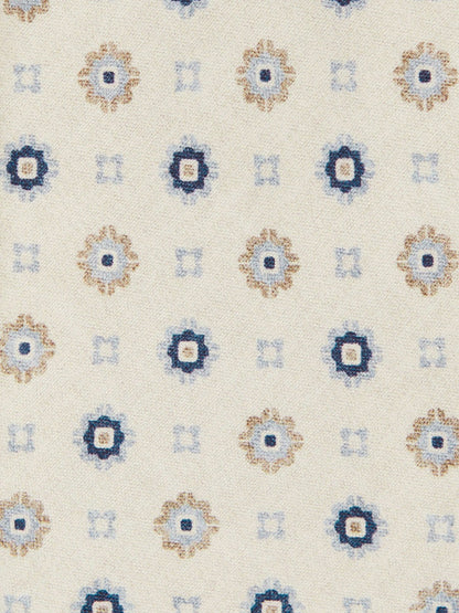 Reiss Silk Floral-Medallion Tie in Ivory