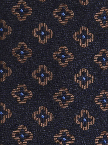 Reiss Silk-Wool Floral-Medallion Tie in Navy