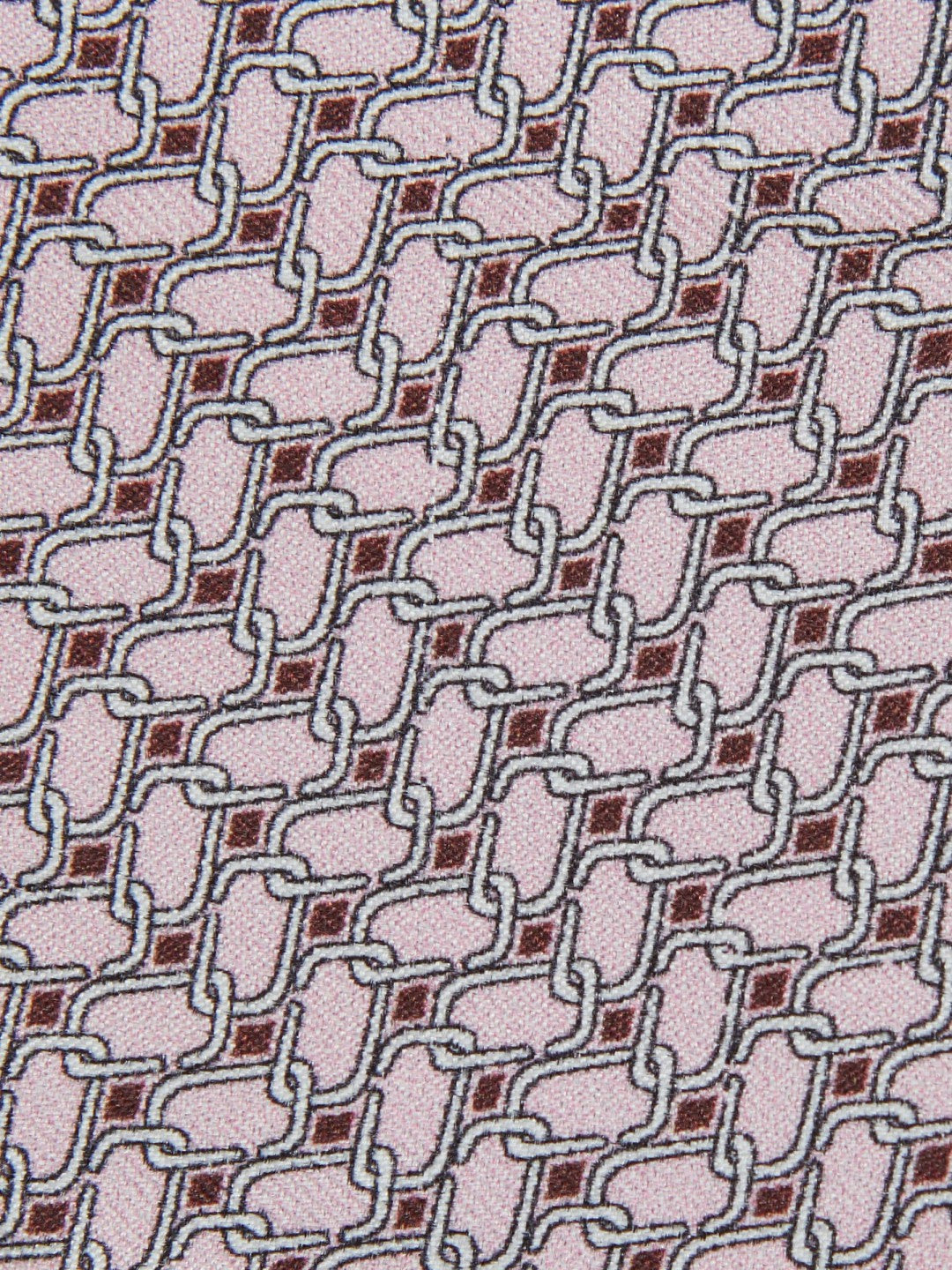 Reiss Silk Geometric-Chain Print Tie in Soft Pink