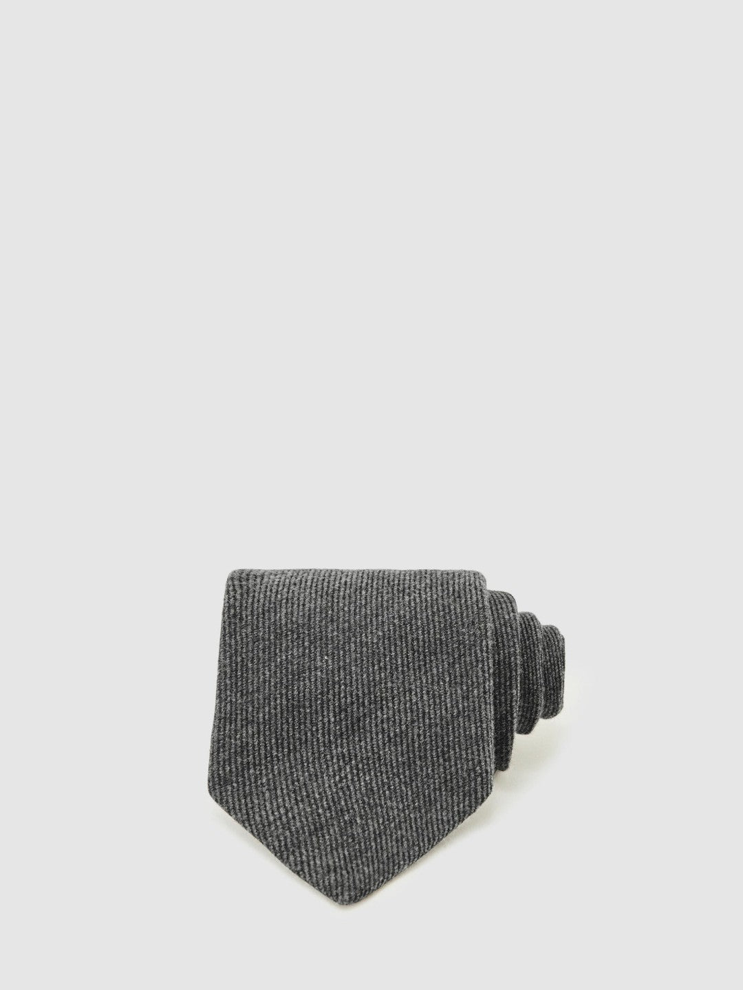 Reiss Wool-Silk Textured Tie in Charcoal