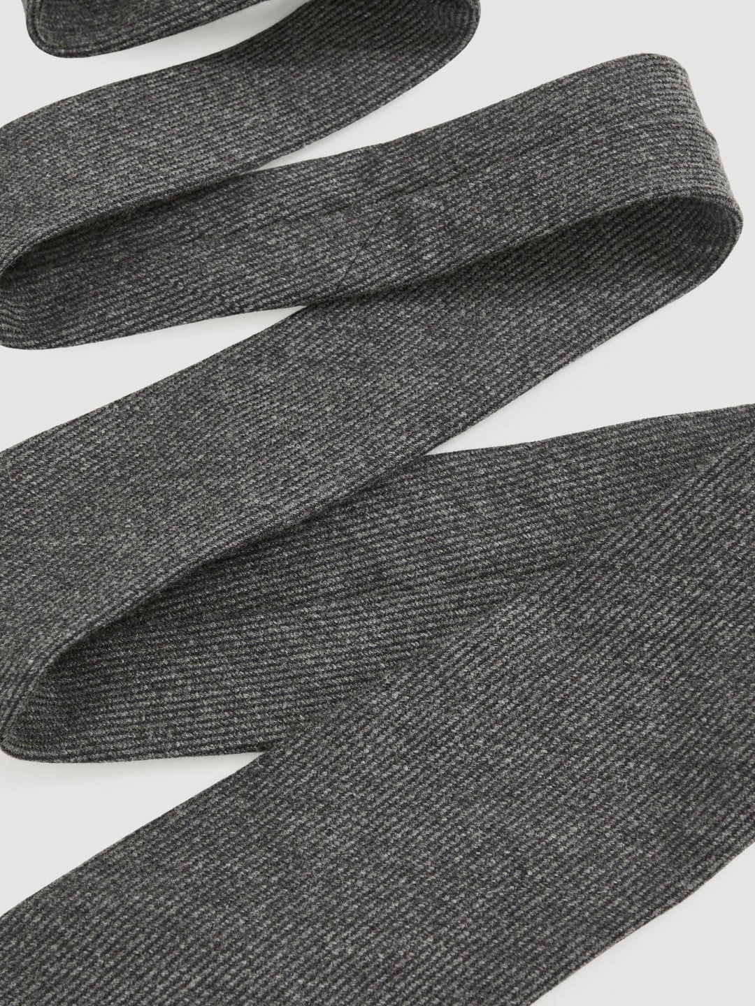 Reiss Wool-Silk Textured Tie in Charcoal