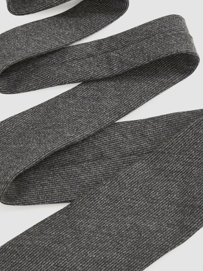 Reiss Wool-Silk Textured Tie in Charcoal