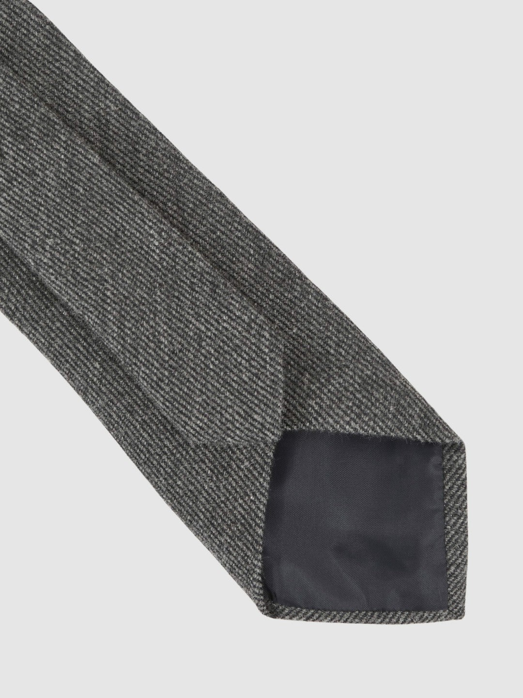 Reiss Wool-Silk Textured Tie in Charcoal