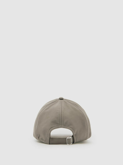 Reiss Embroidered Logo Tech Baseball Cap in Mushroom Brown