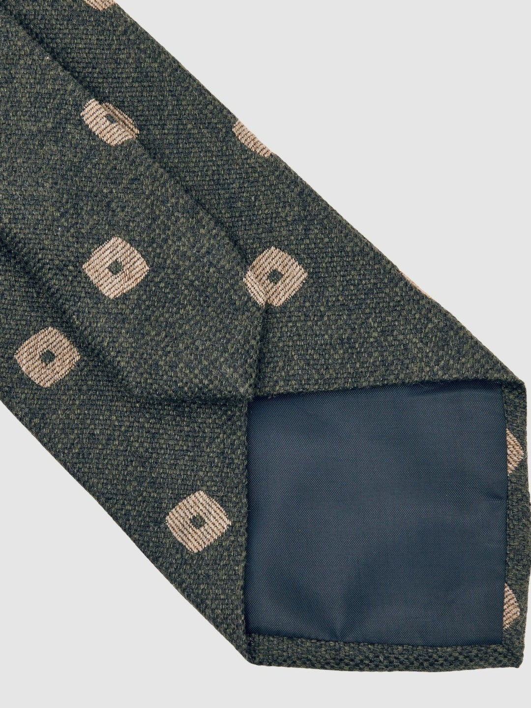 Reiss Silk-Wool Square-Medallion Tie in Forest Green