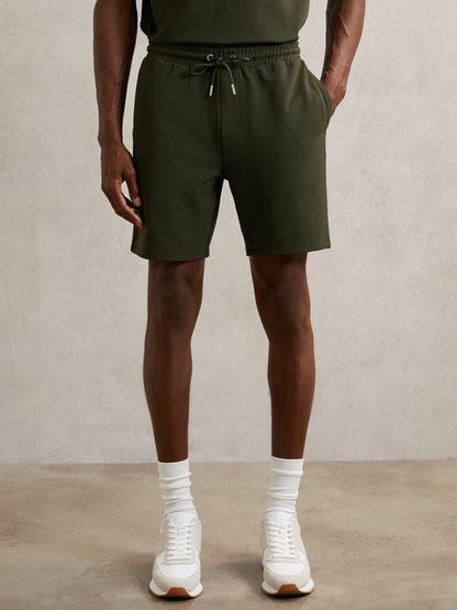 Reiss Textured Drawstring Shorts in Green