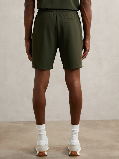 Reiss Textured Drawstring Shorts in Green