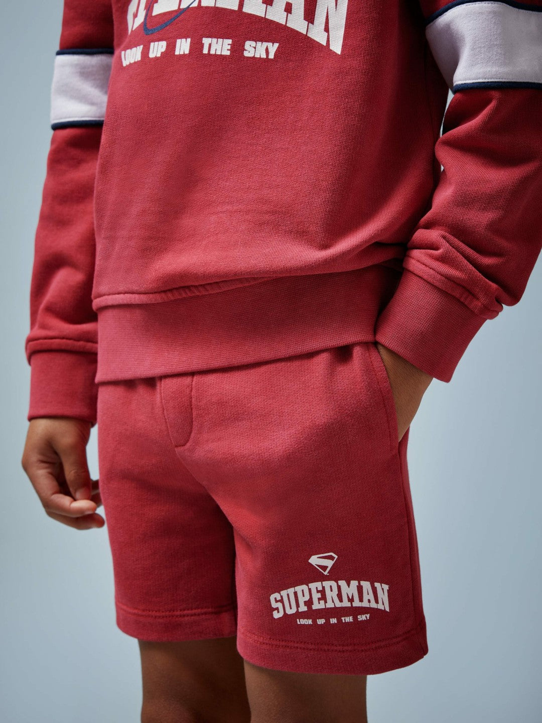 Reiss 13-14 yrs Superman Cotton Logo Shorts in Red