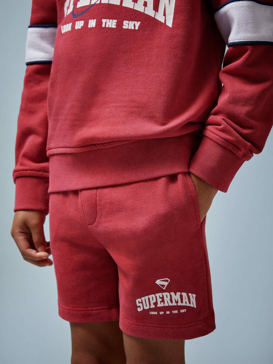 Reiss 13-14 yrs Superman Cotton Logo Shorts in Red