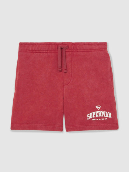 Reiss 13-14 yrs Superman Cotton Logo Shorts in Red