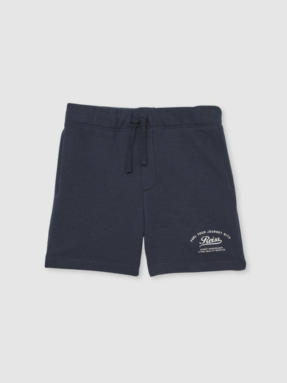 Reiss 13-14 yrs Cotton Blend Motor Cars Sweat Shorts in Washed Blue