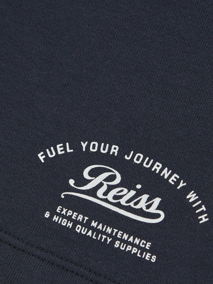 Reiss 13-14 yrs Cotton Blend Motor Cars Sweat Shorts in Washed Blue