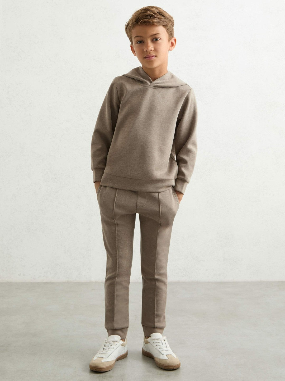Reiss 3-9 yrs Interlock Drawstring Joggers in Taupe Brown