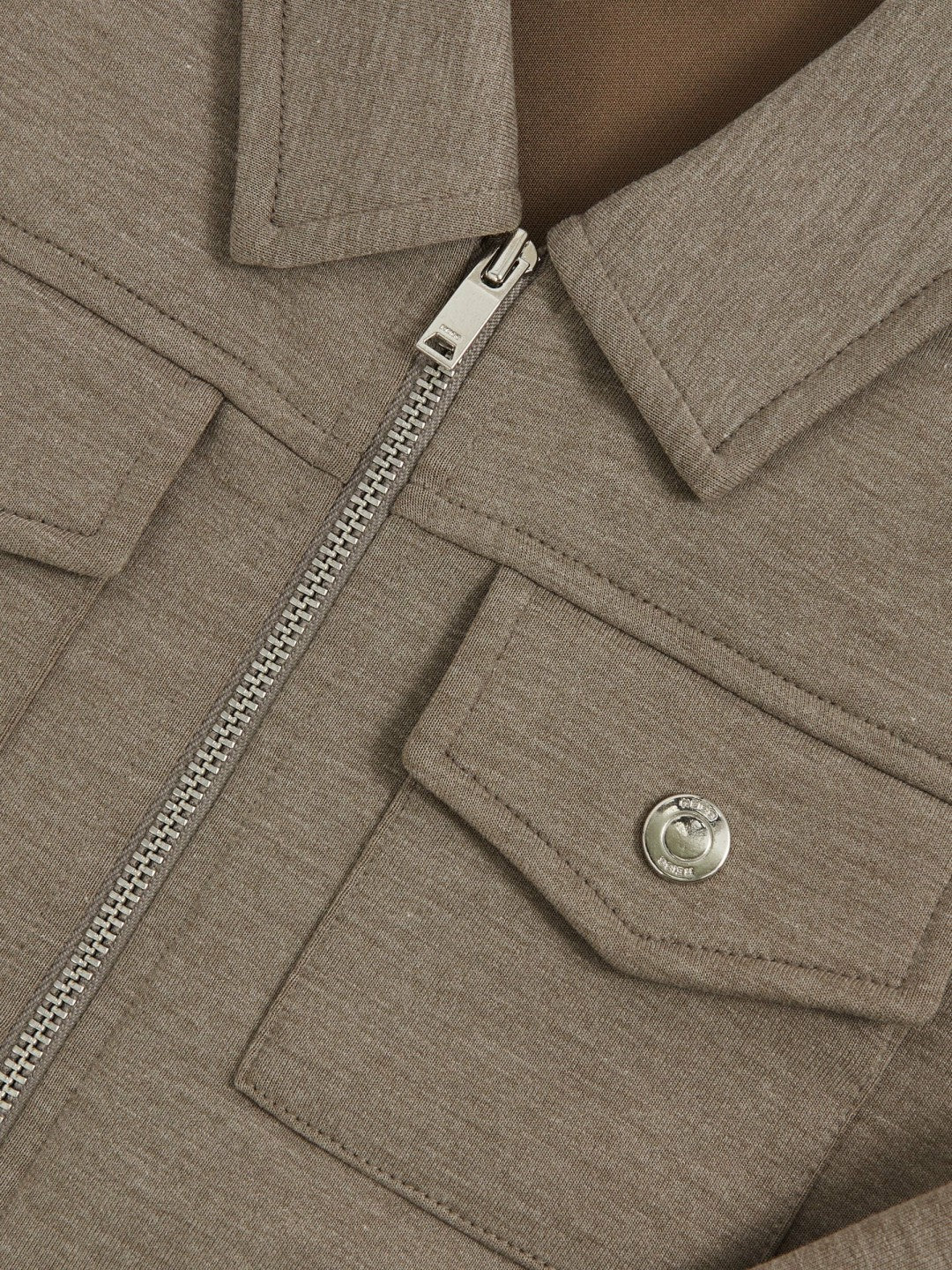 Reiss 3-9 yrs Interlock Zip-Through Overshirt in Taupe Brown