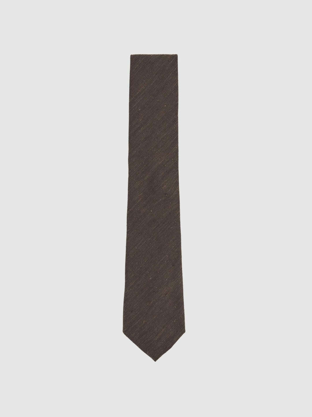 Reiss Silk Blend Textured Tie in Chocolate Brown