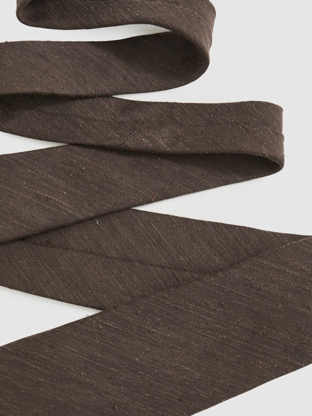 Reiss Silk Blend Textured Tie in Chocolate Brown