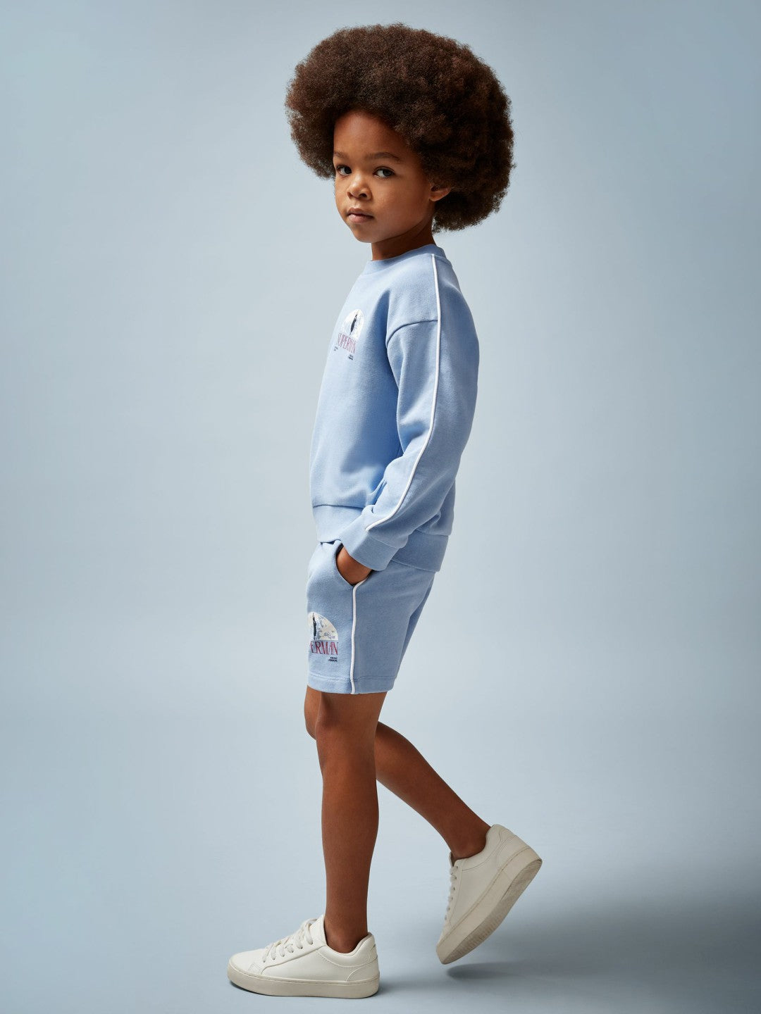 Reiss 3-9 yrs Superman Logo Print Sweatshirt in Light Blue