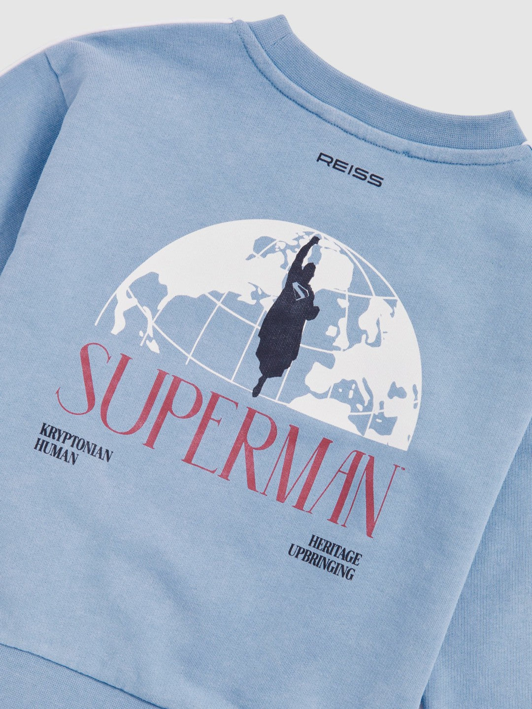 Reiss 3-9 yrs Superman Logo Print Sweatshirt in Light Blue