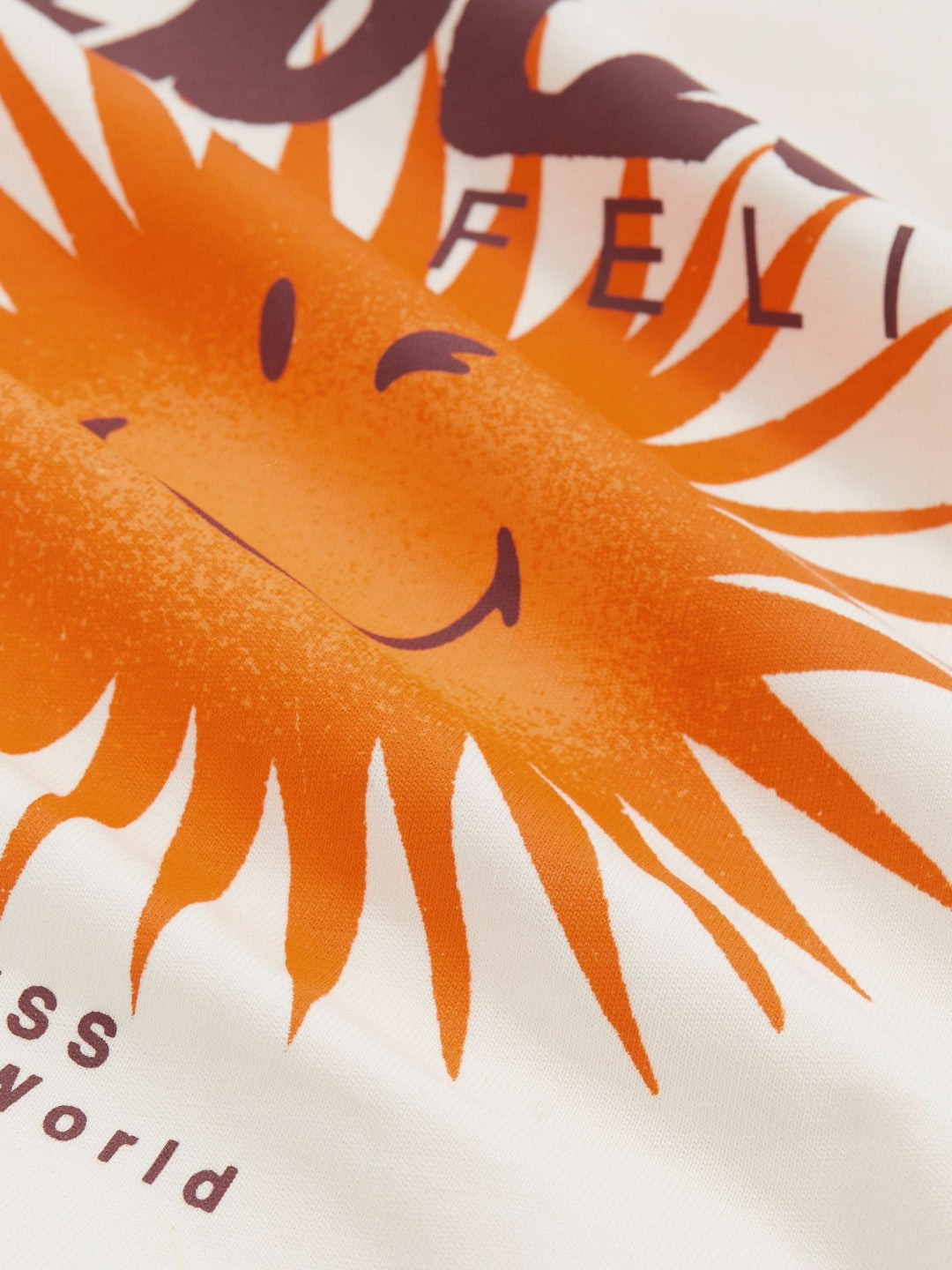 Reiss 3-9 yrs SmileyWorld Sun Motif T-Shirt in Off White