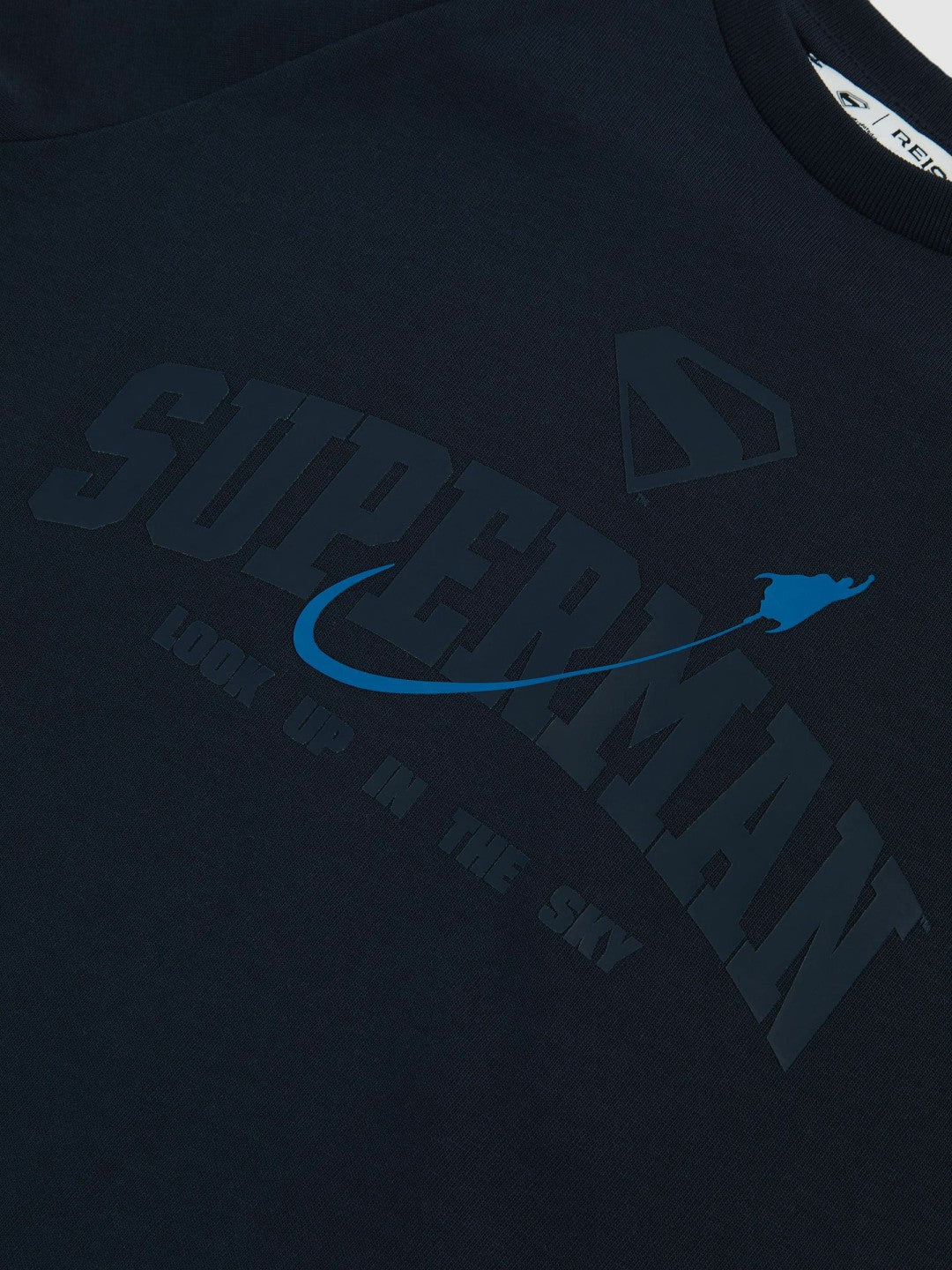 Reiss 3-9 yrs Superman Raglan Logo T-Shirt in Navy Blue