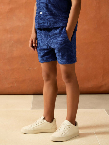 Reiss 13-14 yrs SmileyWorld Wave Texture Shorts in Bright Blue