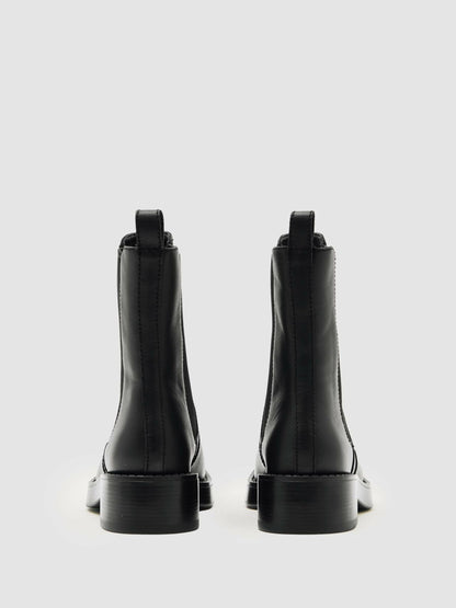 Reiss Leather Chelsea Boots in Black