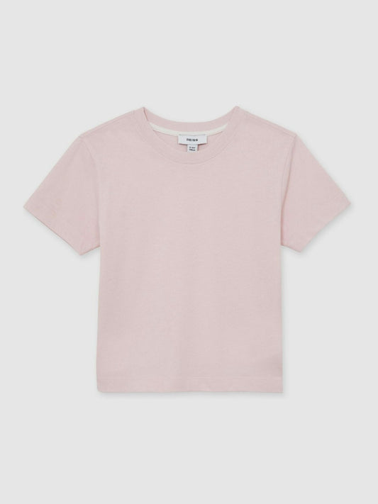 Reiss 13-14 yrs Cotton Crew Neck T-Shirt in Pink
