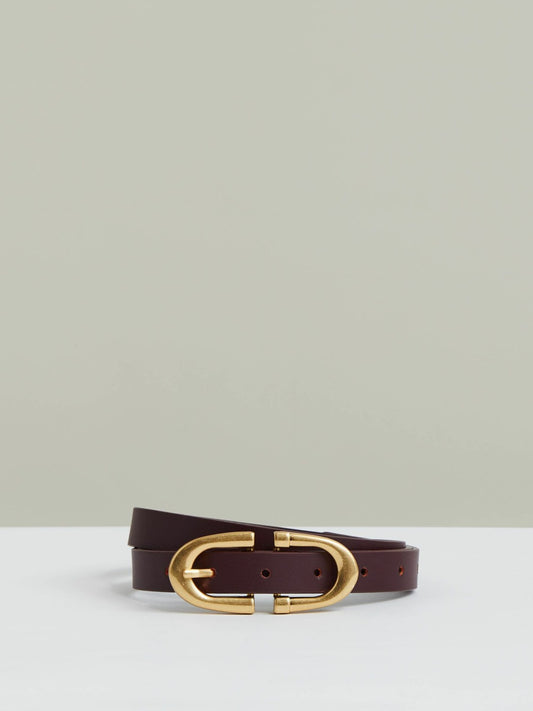 Reiss Horseshoe Belt in Burgundy