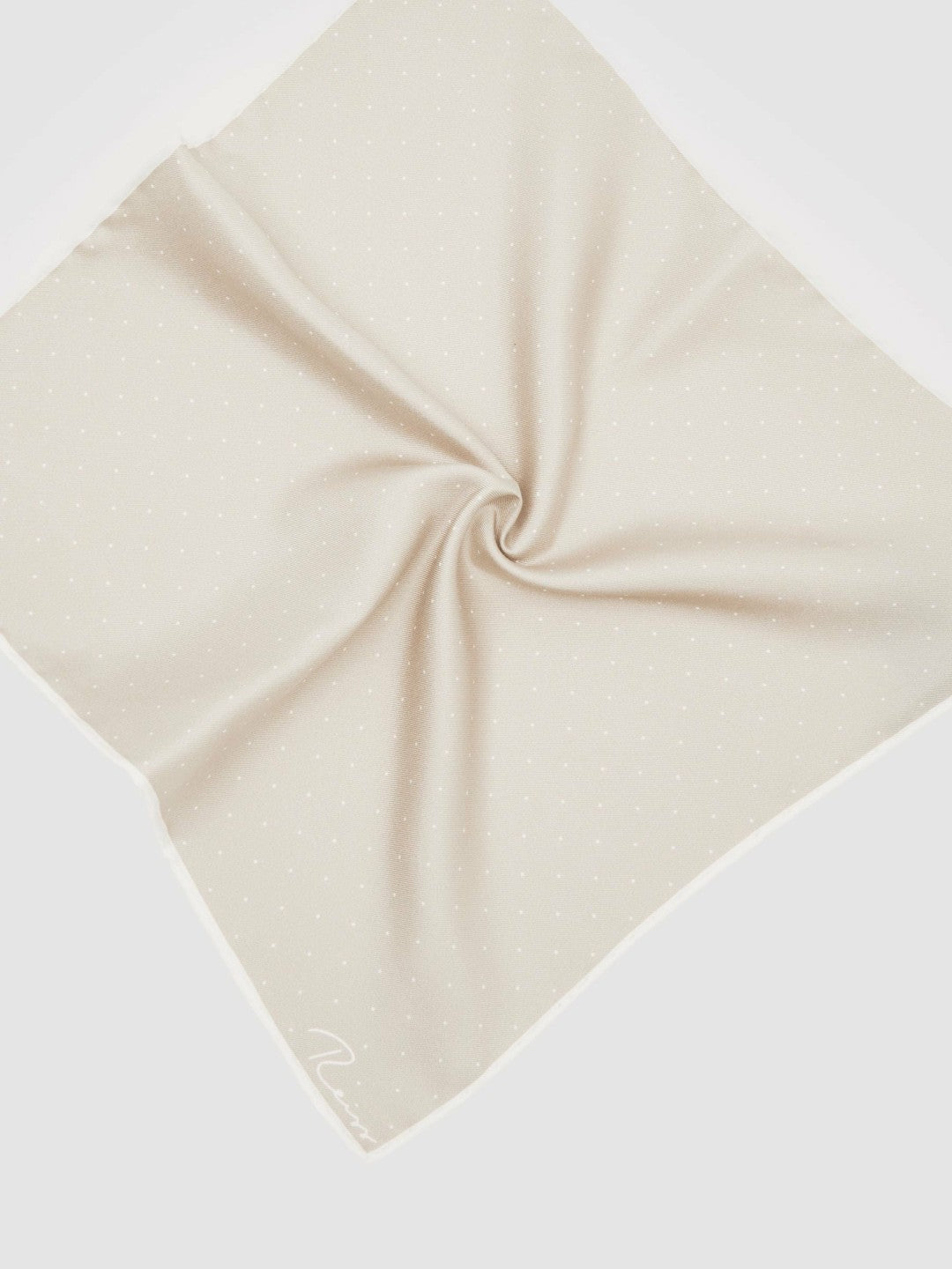 Reiss Silk Polka Dot Pocket Square in Champagne
