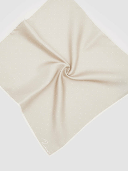 Reiss Silk Polka Dot Pocket Square in Champagne