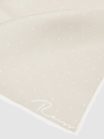 Reiss Silk Polka Dot Pocket Square in Champagne