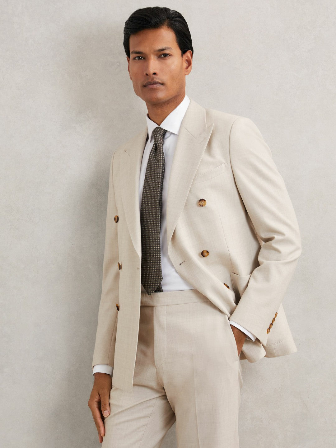 Reiss Suit Jacket in Stone