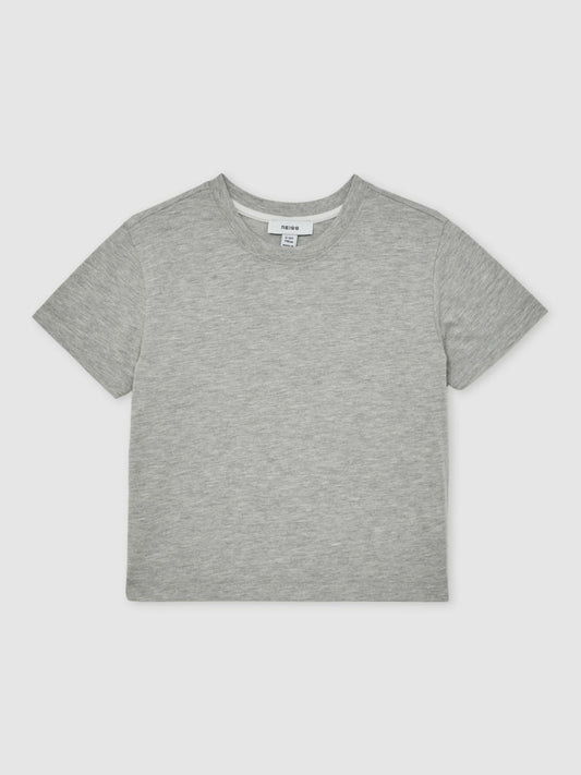 Reiss 13-14 yrs Cotton-Blend Crew-Neck T-Shirt in Grey Marl