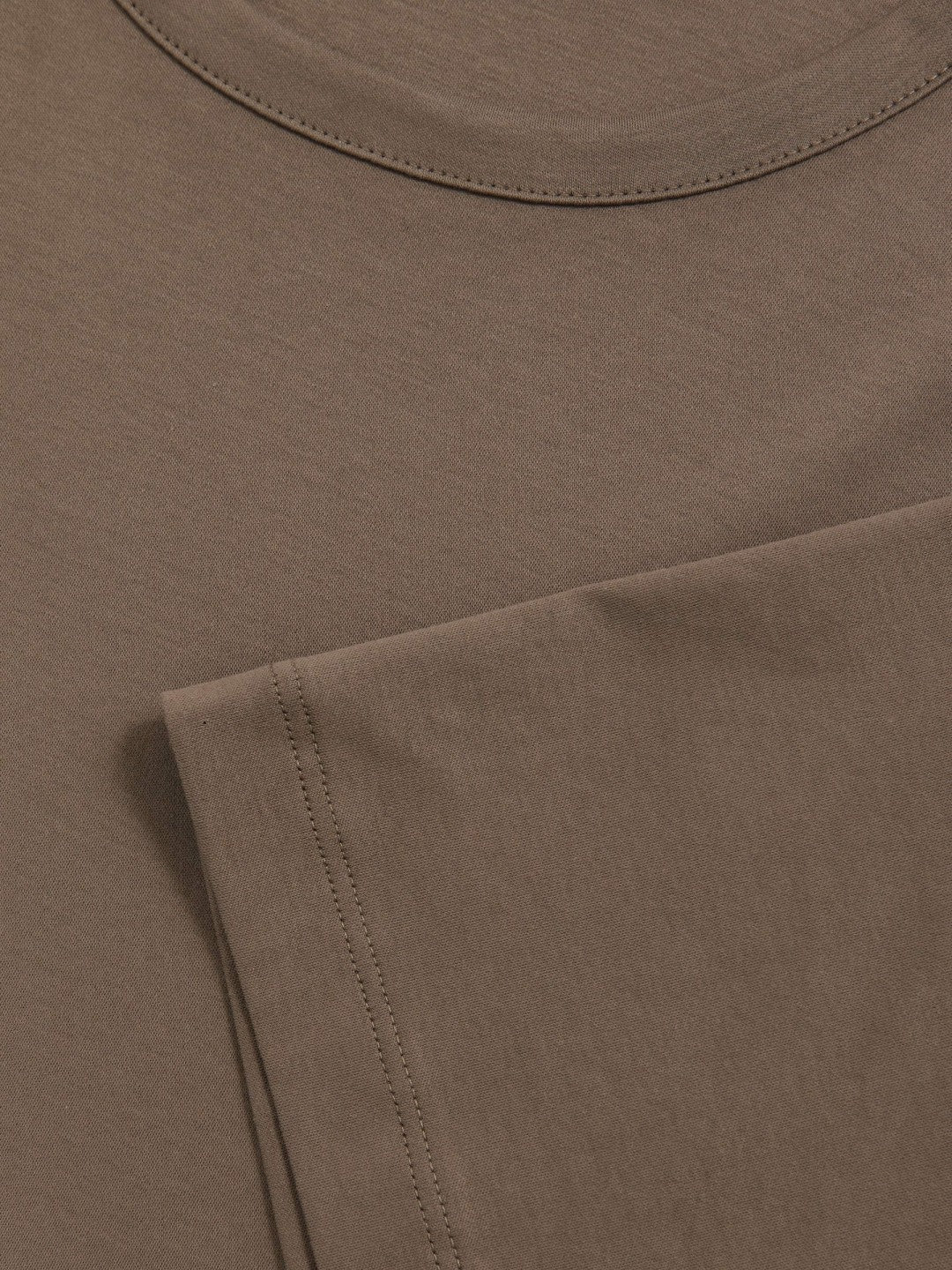 Reiss Airwater-Cotton Crew-Neck T-Shirt in Taupe Brown