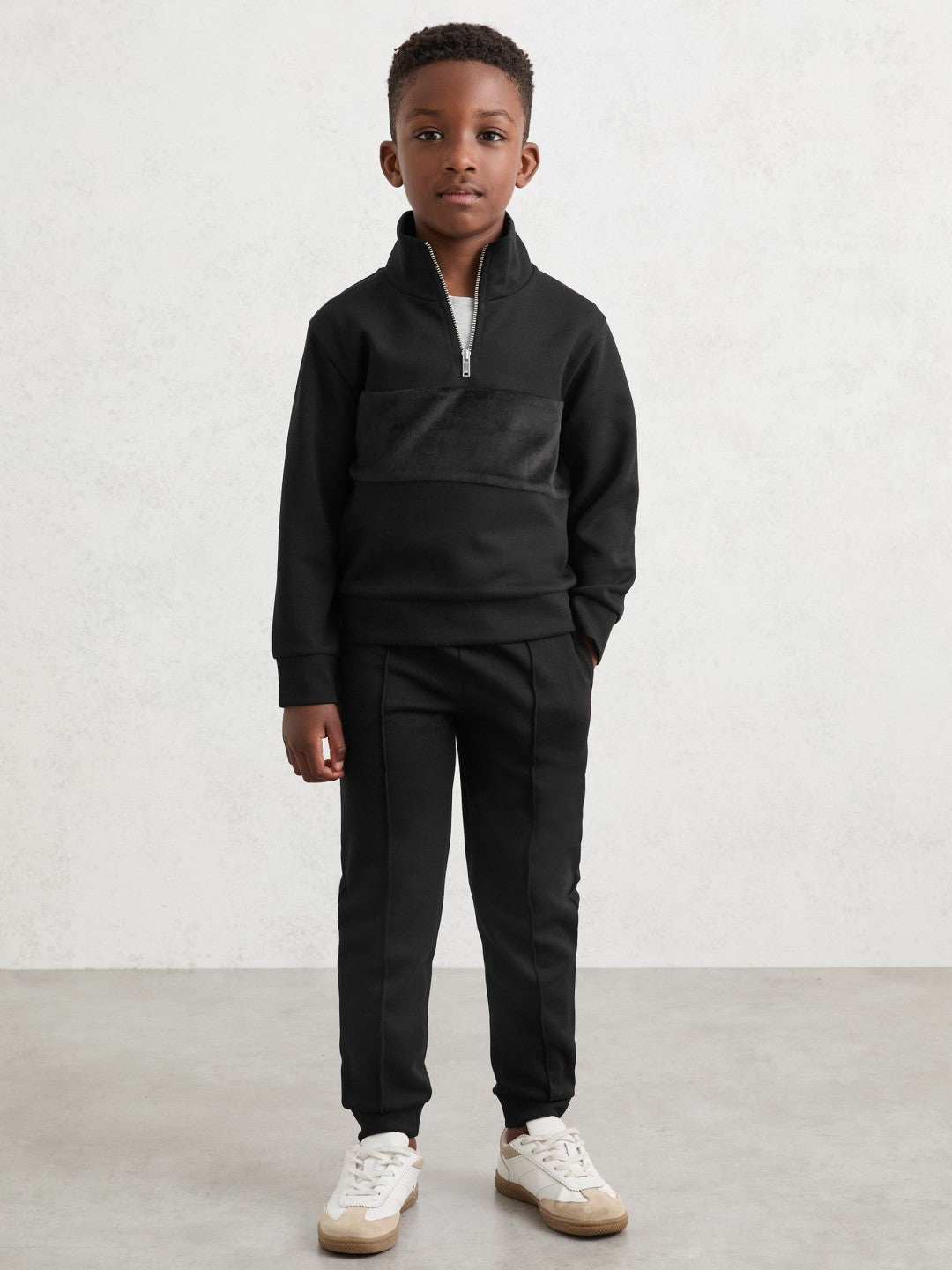 Reiss 3-9 yrs Interlock Drawstring Joggers in Black