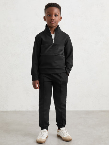 Reiss 3-9 yrs Interlock Drawstring Joggers in Black