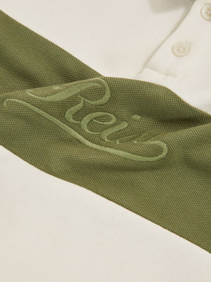 Reiss 3-9 yrs Cotton Logo-Embroidery Rugby Polo Shirt in Forset Green/White