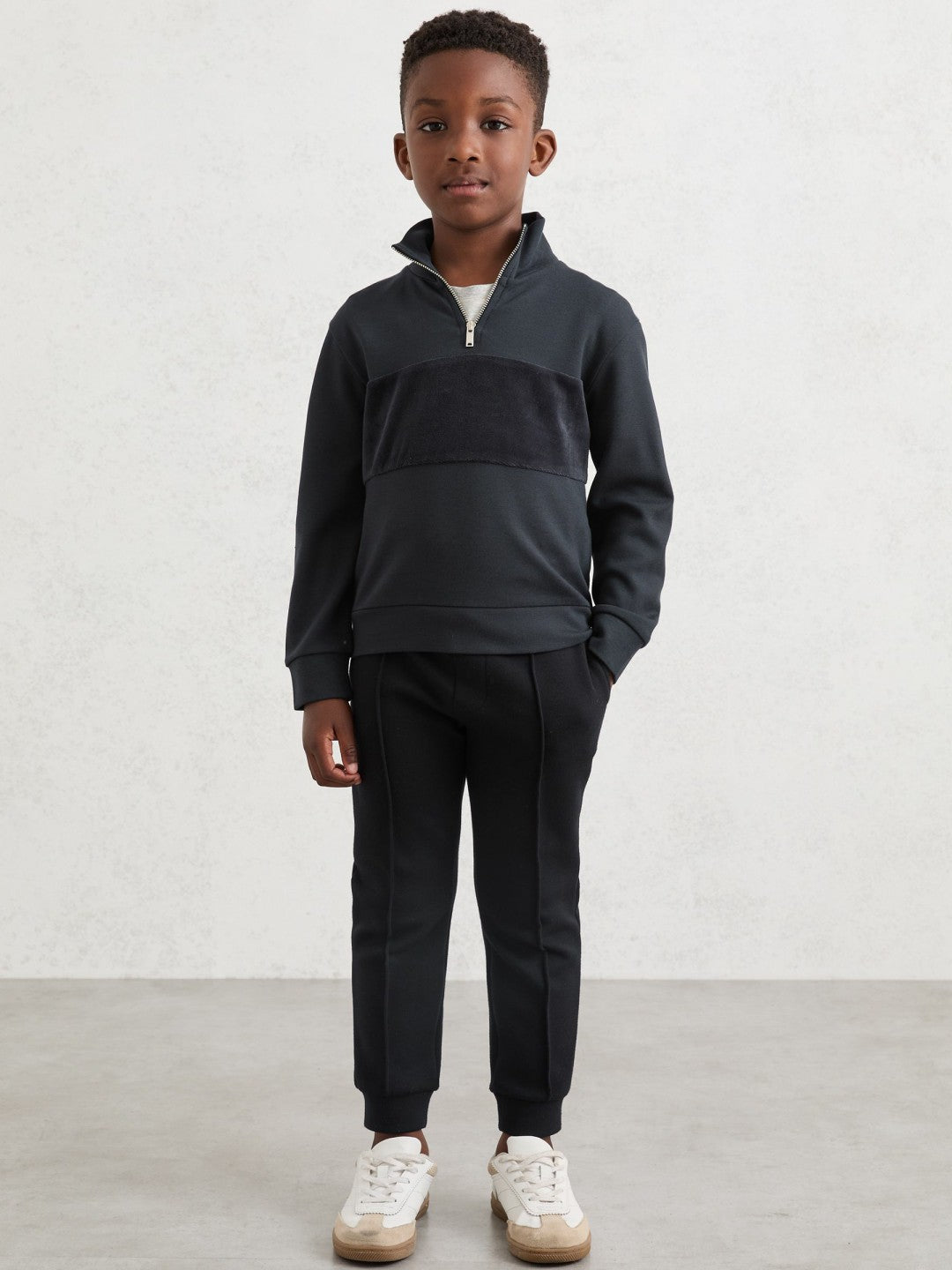 Reiss 13-14 yrs Interlock Drawstring Joggers in Navy Blue