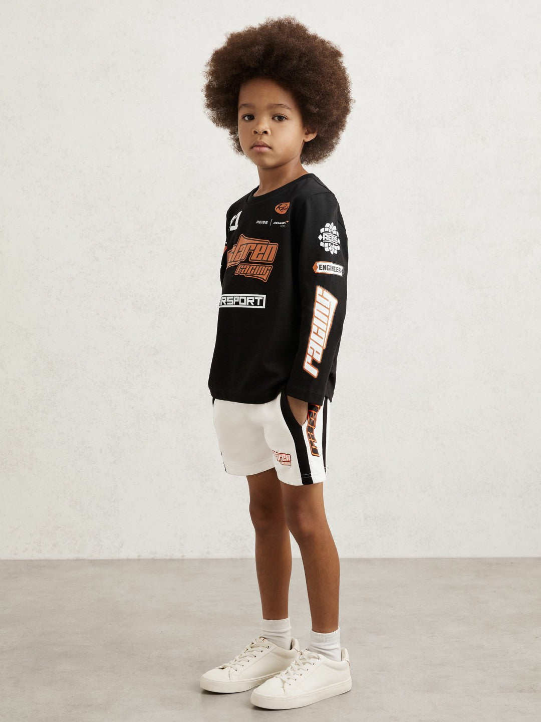 Reiss 13-14 yrs McLaren F1 Team Cotton Logo T-Shirt Unisex Fit in Black